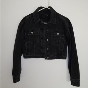 ASOS cropped black denim jacket